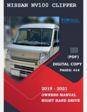 NISSAN NV100 CLIPPER 2019 2020 2021 OWNERS MANUAL IN ENGLISH